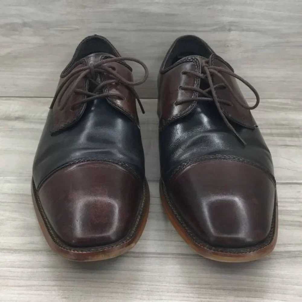 Stacy Adams Shoes Men's 11 Brown Black Leather Dress Derby Oxford Lace Up